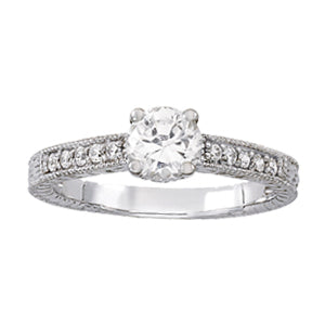 14K White Gold Vintage Diamond Engagement Ring