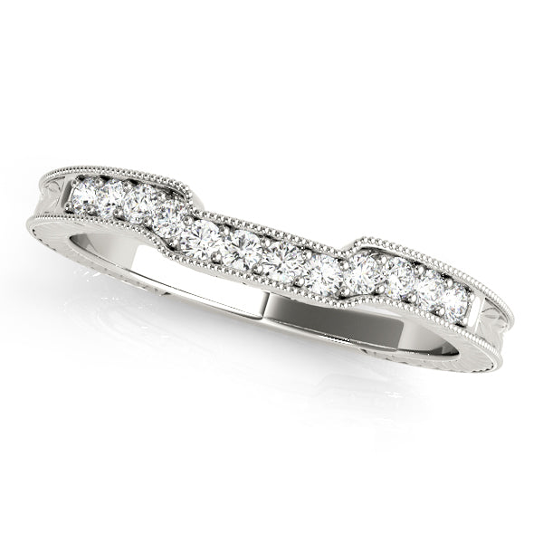 14K White Gold 0.18ctw Diamond Wedding Band