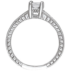 18K White Gold Vintage Diamond Engagement Ring