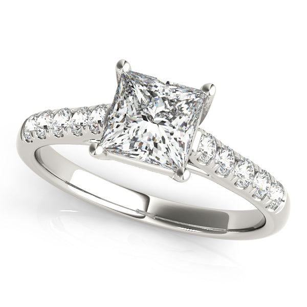 Platinum White Diamond Trellis Engagement Ring