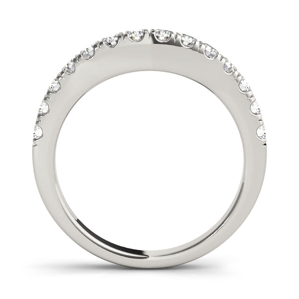 14K White Gold Multi-Diamond Wedding Band