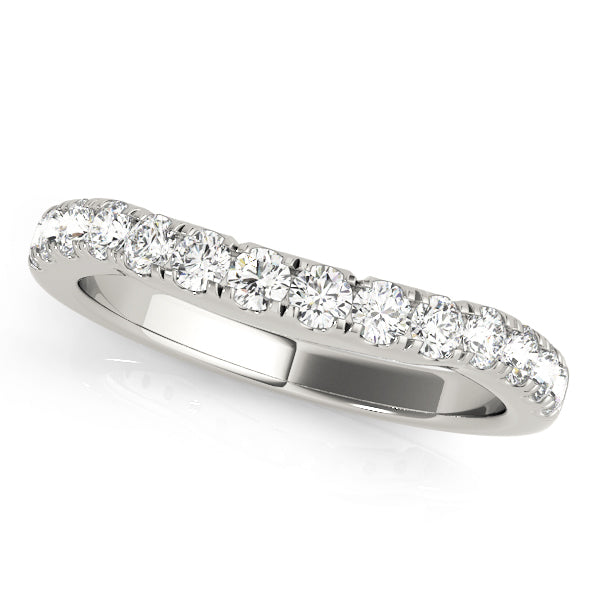 14K White Gold Multi-Diamond Wedding Band