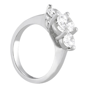 14K White Gold 1ctw Round Diamond Three-Stone Ring