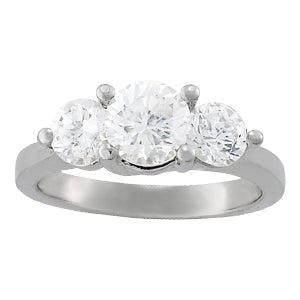 Platinum 1 CT Diamond Three-Stone Engagement Ring