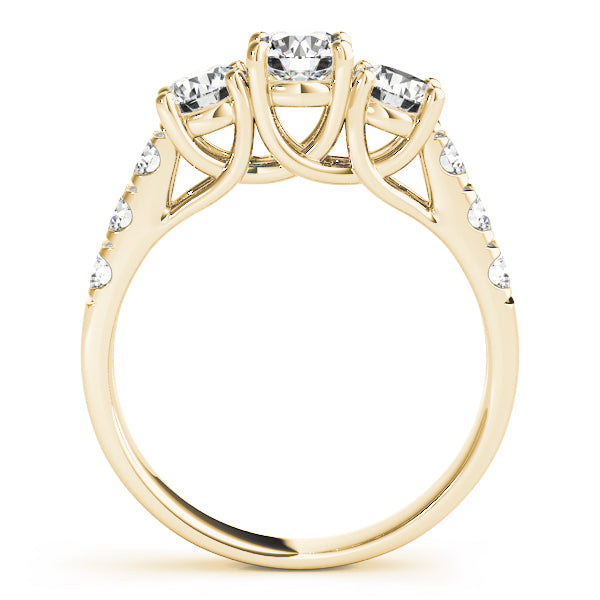 14K Yellow Gold 1 CT Diamond Three-Stone Engagement Ring