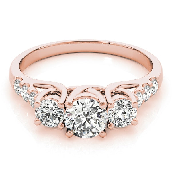 ENGAGEMENT RINGS 3 STONE ROUND