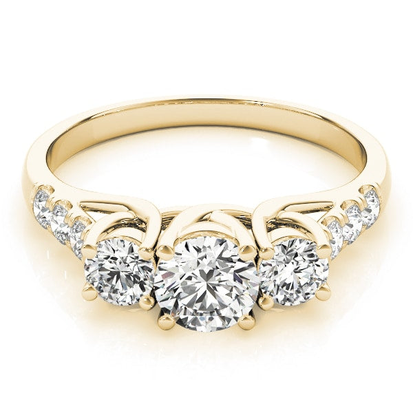 ENGAGEMENT RINGS 3 STONE ROUND