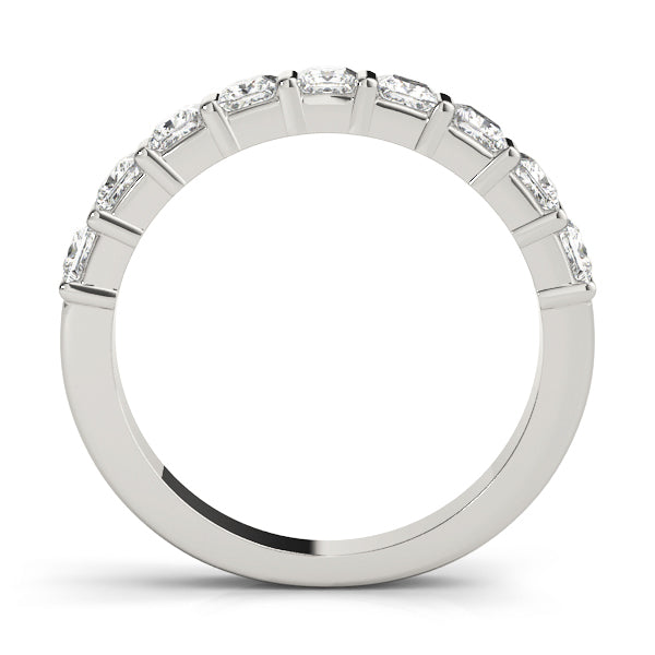 18K White Gold Square Diamond Wedding Ring