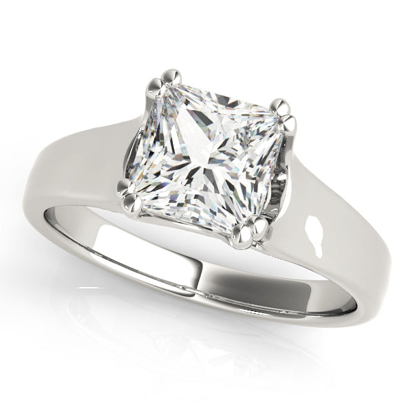 18K White Gold 1/4 CT Princess Diamond Engagement Ring