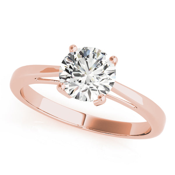 14K Rose Gold 1ct Round Diamond Solitaire Ring