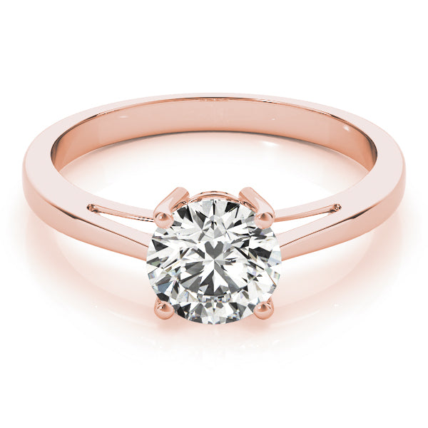 14K Rose Gold 1ct Round Diamond Solitaire Ring