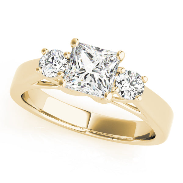 18K Yellow Gold 1 ct Diamond Three-Stone Ring