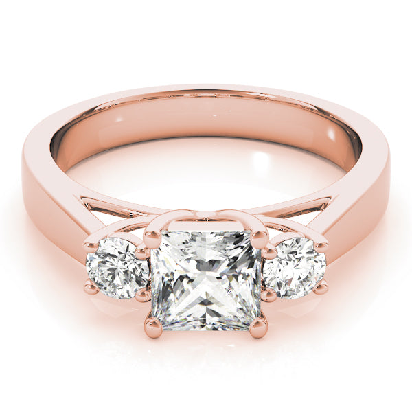 18K Rose Gold 1 ct Diamond Three-Stone Ring