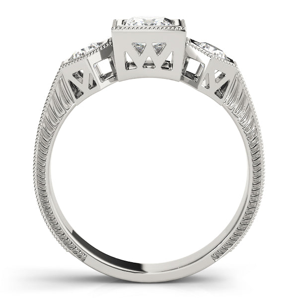 18K White Gold 1 ct Diamond Three-Stone Ring