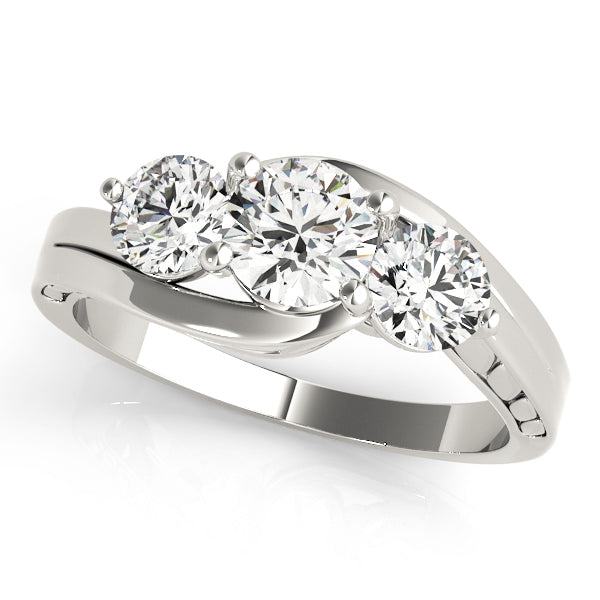 14K White Gold 1 CT Round Diamond Engagement Ring
