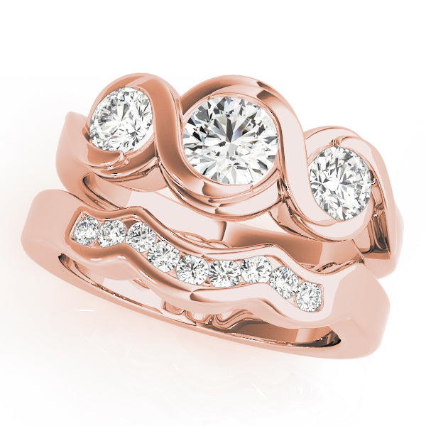 14K Rose Gold 1 CT Diamond Three-Stone Engagement Ring