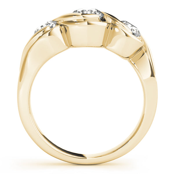 18K Yellow Gold 1 ct Diamond Three-Stone Engagement Ring