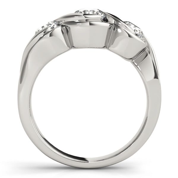 14K White Gold 1 CT Round Diamond Three-Stone Ring