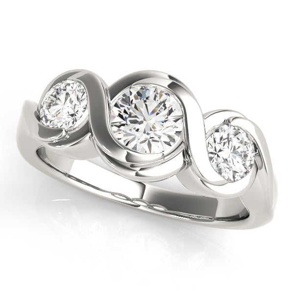 Platinum 1 CT Diamond Three-Stone Engagement Ring