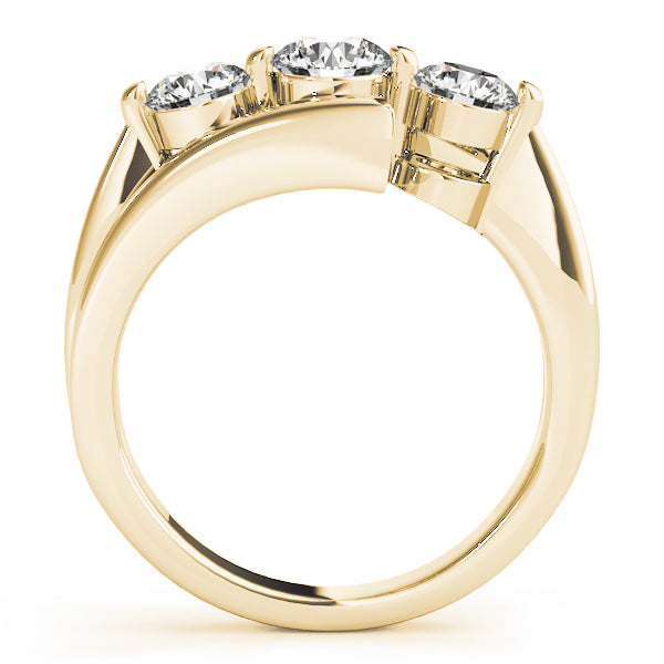 18K Yellow Gold 1 ct Diamond Three-Stone Engagement Ring