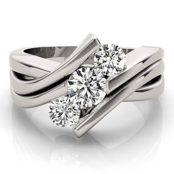 14K White Gold 1 CT Round Diamond Engagement Ring