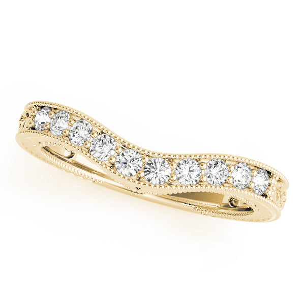 14K Yellow Gold Round Diamond Wedding Ring