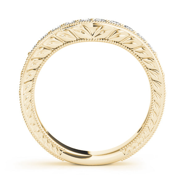 18K Yellow Gold 1/2 CT Diamond Wedding Band