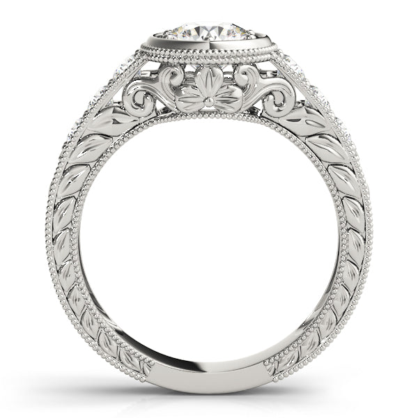 18K White Gold 1 ct Diamond Vintage Engagement Ring