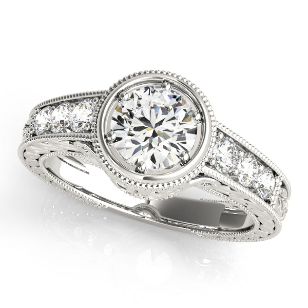 Vintage 0.5 CT Round Diamond Engagement Ring