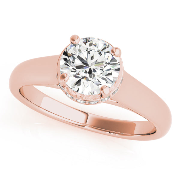 14K Rose Gold Round Diamond Engagement Ring