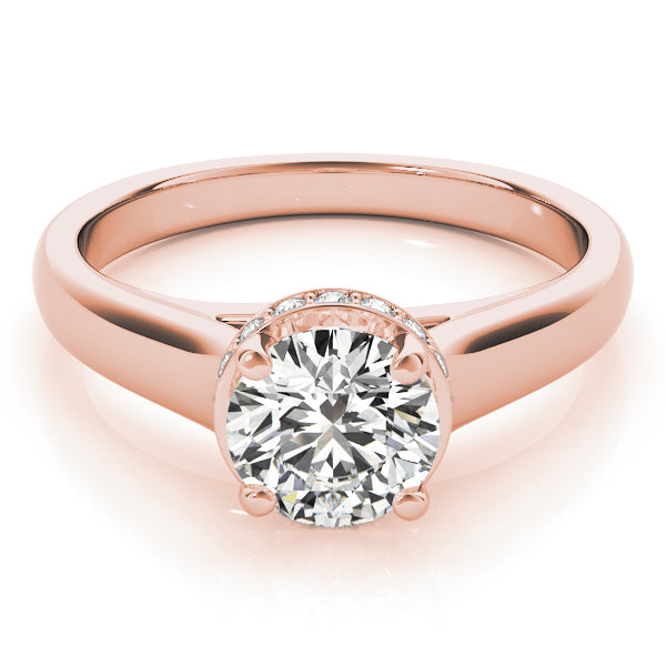 14K Rose Gold Round Diamond Engagement Ring