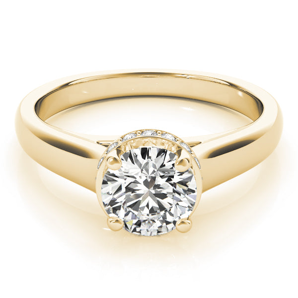 14K Yellow Gold 1 CT Round Diamond Engagement Ring
