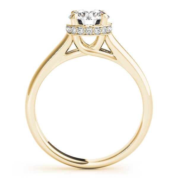 14K Yellow Gold 1 CT Round Diamond Engagement Ring