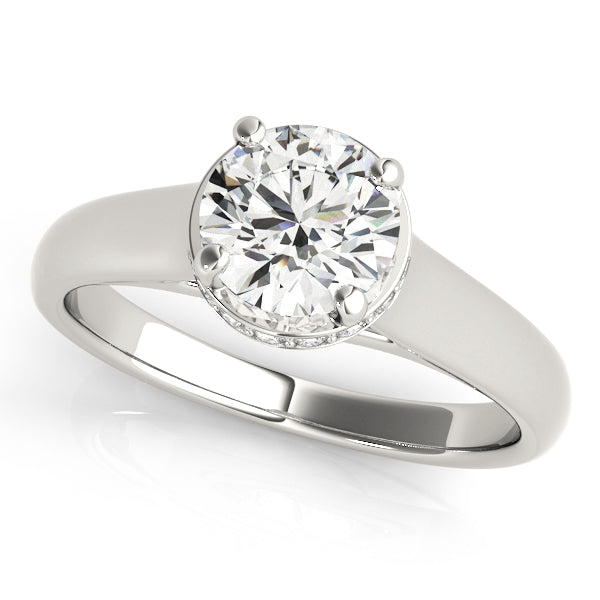 Platinum 1 CT Round Diamond Engagement Ring