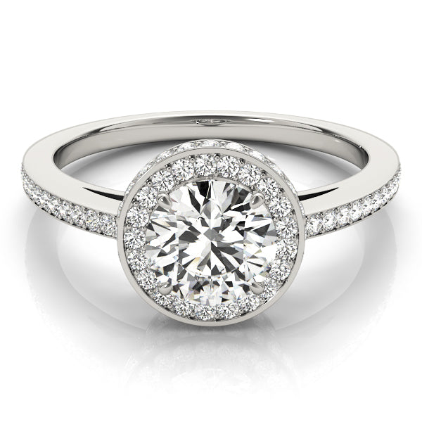 14K White Gold 1.5 ctw Round Diamond Halo Ring