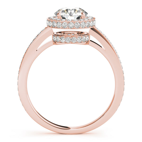 18K Rose Gold 1.5 ctw Diamond Halo Engagement Ring