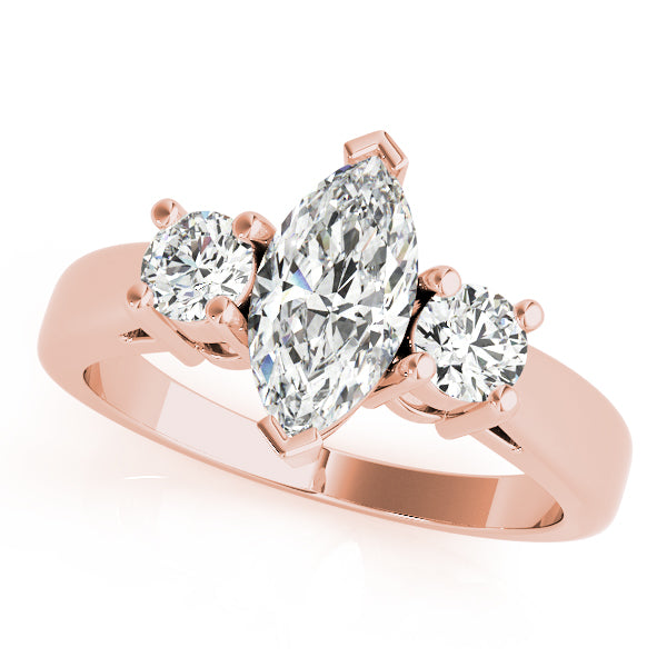 14K Rose Gold Marquise Diamond Fashion Ring