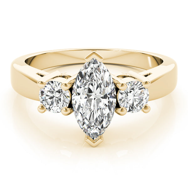 14K Yellow Gold Marquise Diamond Fashion Ring