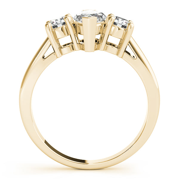 14K Yellow Gold Marquise Diamond Fashion Ring