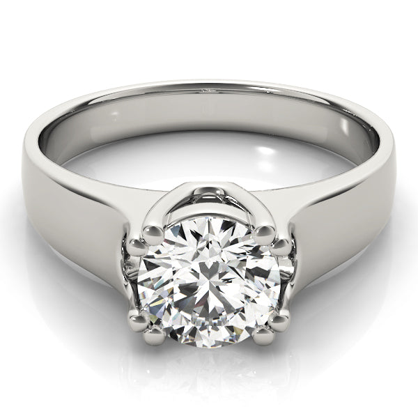 14K White Gold 1 CT Round Diamond Engagement Ring