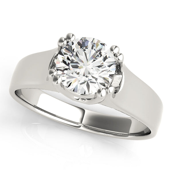 14K White Gold 1 CT Round Diamond Engagement Ring