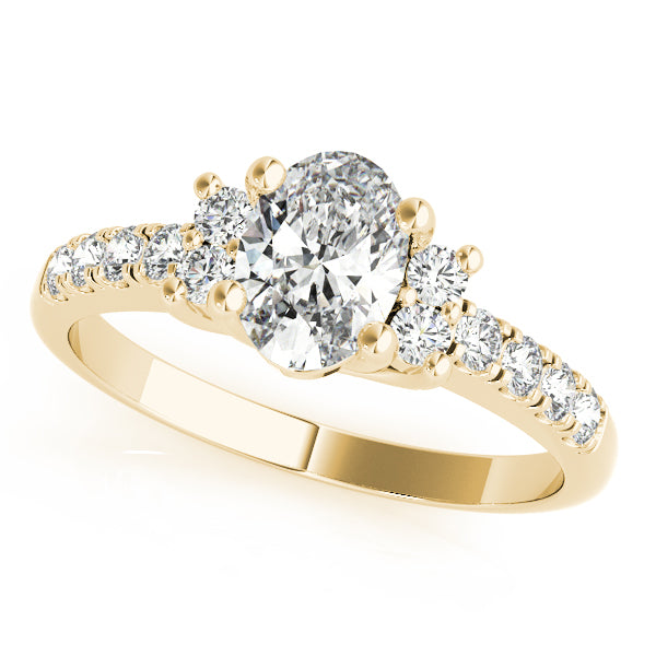 14K Yellow Gold Oval Diamond Fashion Ring