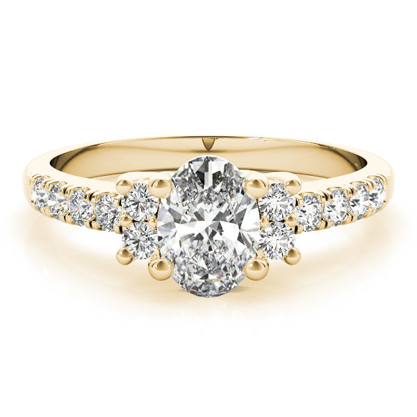 14K Yellow Gold Oval Diamond Fashion Ring