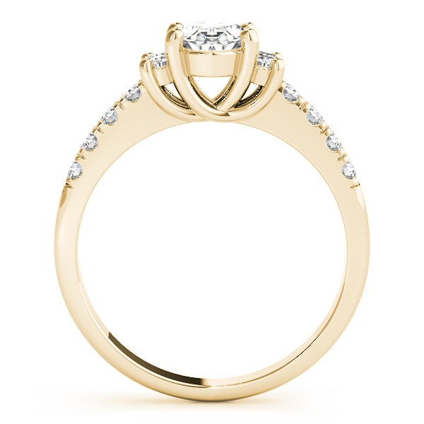 14K Yellow Gold Oval Diamond Fashion Ring