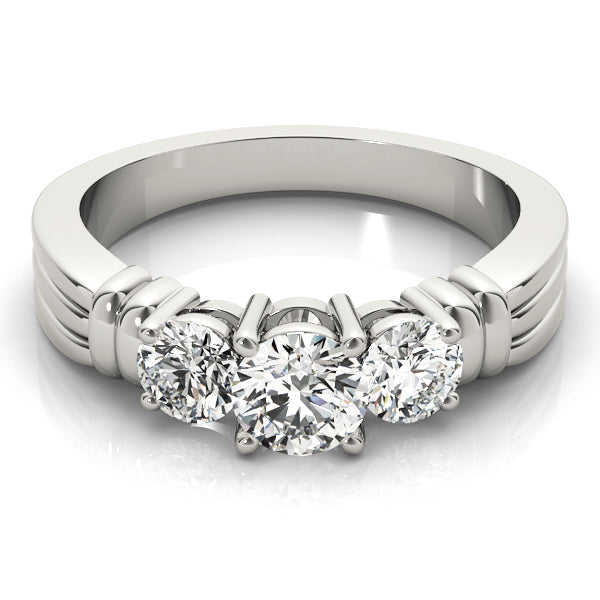 Platinum 1 ct Diamond Three-Stone Engagement Ring