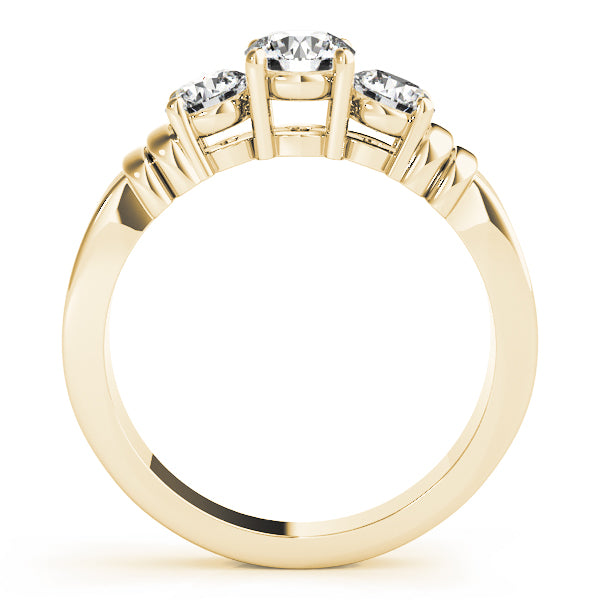 14K Yellow Gold 1 CT Diamond Three-Stone Engagement Ring