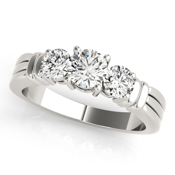14K White Gold 1 CT Round Diamond Engagement Ring