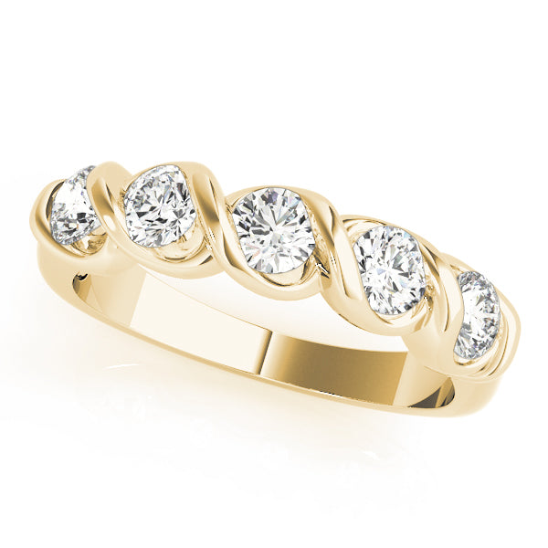 14K Yellow Gold 5-Stone Diamond Wedding Ring