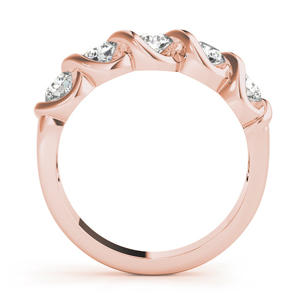 14K Rose Gold 1ctw Diamond Wedding Band