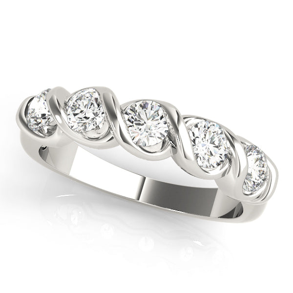 14K White Gold 1 CT Diamond Wedding Band
